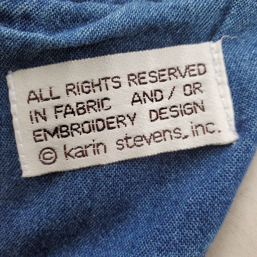 Vintage 90s y2k Floral Embroidered Denim Baptist Homeschool Mom Jumper Dress 6 - Picture 5 of 10